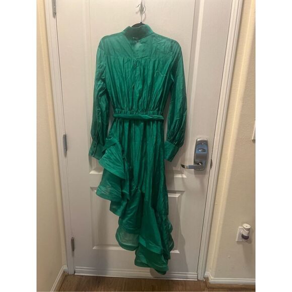 ELLIATT Honeymoon Long Sleeve Maxi Dress Green Asymmetric Dress Size S NWT$350 - Picture 9 of 10